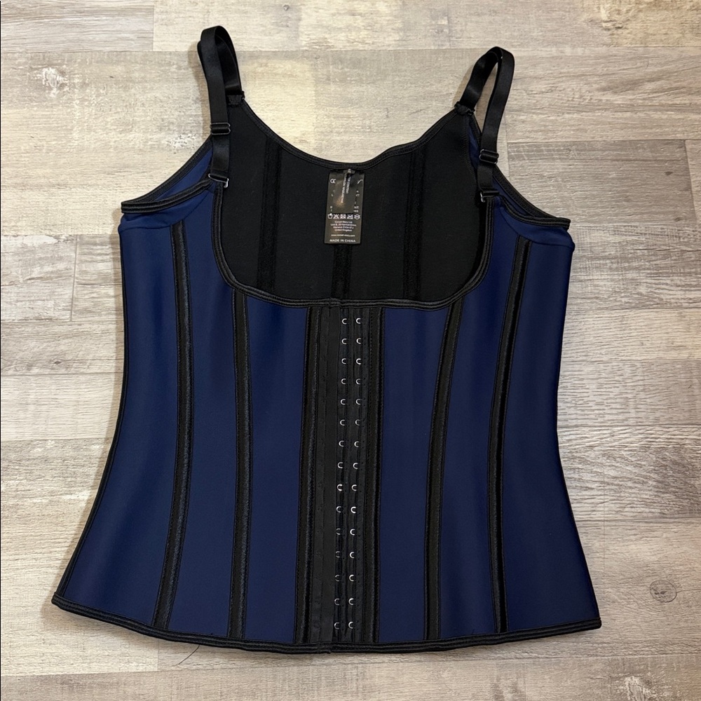 CORSET STORY NAVY LATEX UNDERBUST CORSET WITH ADJUSTABLE BRA STRAPS 28